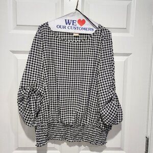 Michael Kors banded top - houndstooth print - size 2X